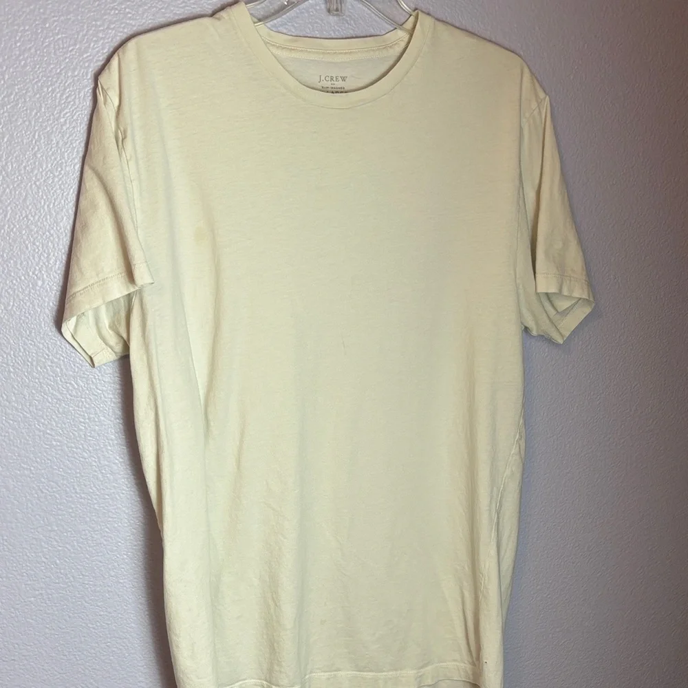 J. Crew Men's Short Sleeve Slim-Washed XL Tee in Cream